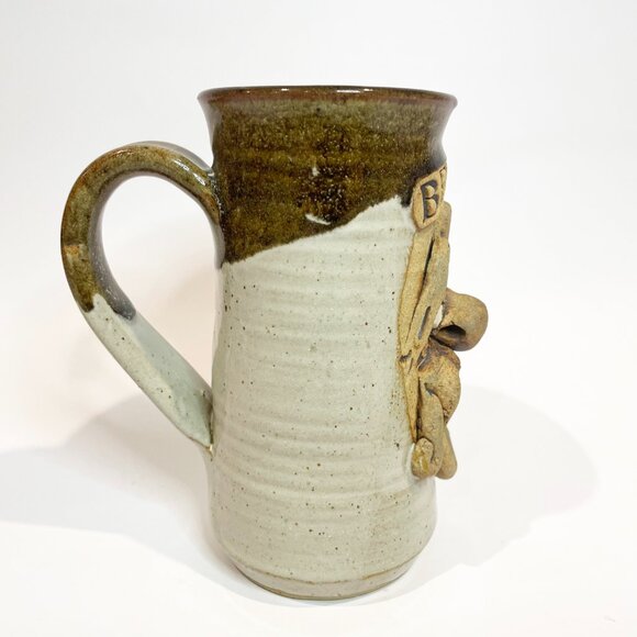 Vintage Ugly Funny Face Studio Pottery Beer Stein / Mug - Picture 4 of 7